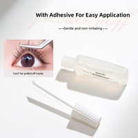 Kit de cils synthétiques 3D naturels et volumineux, 4 paires, faits à la main, à presser, pour maquillage des yeux, avec colle, marque privée