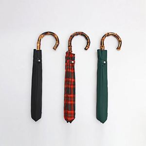 Paraguas Compacto de 23 Pulgadas, Plegable en 2 Secciones, con Mango de Bambú y Material Pongee, para Viajes de Adultos - Product Image 1