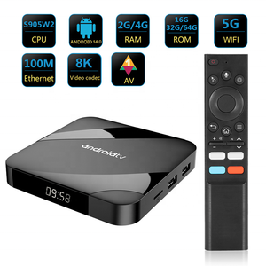 กล่องรับสัญญาณทีวี IPTV Amlogic S905W2 ขายส่ง รองรับ 8K สตรีมมิ่ง อินเทอร์เน็ตอัจฉริยะ Ott แรม 4GB พรีเมียม ระบบปฏิบัติการ Google Android 14 Pro - Product Image 2