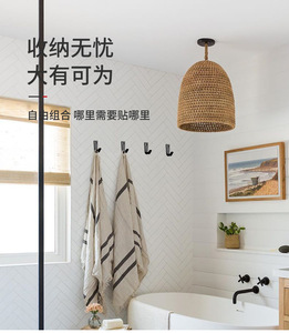 Single-Hole Detachable Single Damper Track Modern Coat Hanger Thick Wall Stainless Steel <b>Wardrobe</b> <b>Hanging</b> Hook Black+Light Gray - Product Image 2