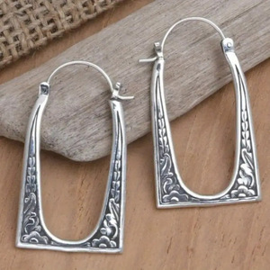 Orecchini vintage color argento da donna, gioielli alla moda per le orecchie - Product Image 1