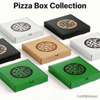 Boîtes à pizza en carton ondulé personnalisées avec logo, écologiques, design à ouverture rabattable, vente en gros