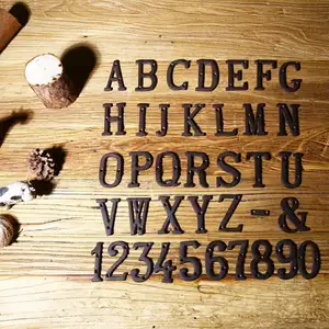 ZAKKA creative groceries cast iron metal digital letters DIY house number alphabet symbols