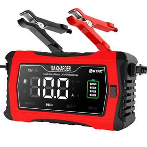 Cargador de batería de coche HTRC 12V/24V 10A para litio LiFePO4 AGM GEL batería de plomo-ácido automática - Product Image 1