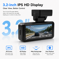 Caméra embarquée FYDZ 4K+2K WiFi APP avec écran IPS 3,2 pouces, commande vocale IA, capture photo, vision nocturne, enregistrement en boucle, design discret, 256 Go