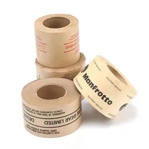 Recyclable professional prime water activated kraft paper tape self adhesive reinforced packing craft paper tape with logo