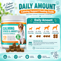 Friandises à Mâcher Apaisantes Marque Blanche pour Chiens Saveur Poulet L-Théanine Tryptophane Équilibre Émotionnel Relaxation Complément Alimentaire pour