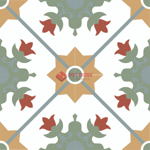 Carrelage en ciment encaustique à motif floral 150x150mm, carrelage mural décoratif fait main, revêtement de sol pour salle de bain, export en gros B2B - Product Image 2