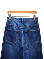 Nouveauté d'été haut de gamme pour femmes, jean en denim élégant brodé de fleurs et ajouré, design de créateur