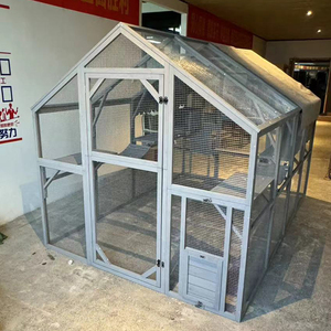 Chilochilo 110 pouces grand boîtier de <span class=keywords><strong>chat</strong></span> en bois <span class=keywords><strong>extérieur</strong></span> classique écologique avec boîte cage de plain-pied et parc de jeu Kitty Condo - Product Image 6