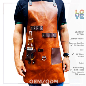 Thủ Công Cổ Điển Lumberjack Thợ Hàn Da Tạp Dề PU Da Không Thấm Nước Dầu Bằng Chứng Bbq Hàn Làm Việc Tạp Dề Cho Barista Cắt Tóc - Product Image 2