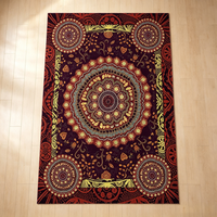 Tapis de grande surface de style rétro classique à motif floral blanc européen, en fibre de polyester, antidérapant, lavable en machine