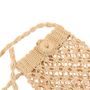 <span class=keywords><strong>Pochette</strong></span> de téléphone <span class=keywords><strong>en</strong></span> <span class=keywords><strong>paille</strong></span> tressée faite main ajourée style bohème <span class=keywords><strong>chic</strong></span> pour l'été, sac bandoulière portable pour les vacances à la plage - Product Image 5