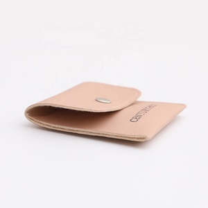 Custom Pink 8*8cm Wholesale PU Leather Bag Jewelry Pouch Ring Bracelet Necklace Pouch Jewelry Leather Pouch Bag With Logo - Product Image 4