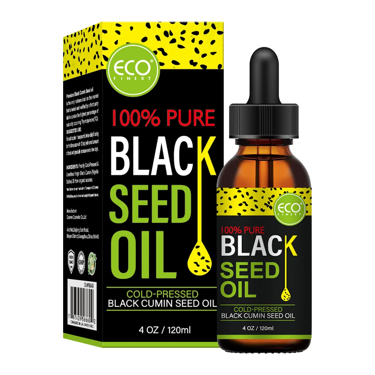 Private Label 100% Natural Orgânico Premium Cold-Pressed Líquido Pure Black Seed Oil -916040