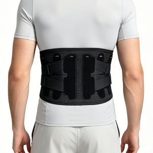 Cinturón de Soporte Lumbar Transpirable de Spandex y Malla de Nailon con Doble Férula de PP, Ajustable y Duradero para Alivio del Dolor de Espalda - Product Image 1