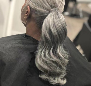 <span class=keywords><strong>Chignon</strong></span> bouffant <span class=keywords><strong>queue</strong></span> <span class=keywords><strong>de</strong></span> <span class=keywords><strong>cheval</strong></span> tendance pour cheveux gris en croissance, mèches sel et poivre, extensions <span class=keywords><strong>de</strong></span> cheveux gris naturel pour femmes 120g - Product Image 6