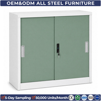 Armoire coulissante verte sous le bureau, armoire basse en métal, armoire de classement moderne en acier pour bureau, maison, garage, école, organisateur