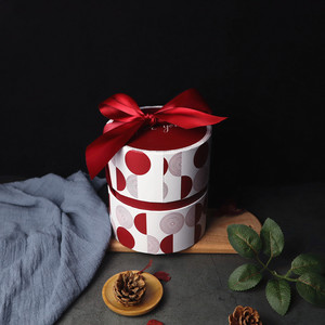 Tùy Chỉnh Quà Tặng Sang Trọng Bao Bì Xi Lanh Ống Vòng Hình Dạng Các Tông Hộp Giấy Với Ribbon Cho Đám Cưới - Product Image 3