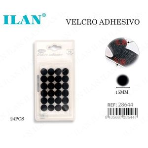 Punti Adesivi in Velcro Ilan 15mm 24 Pezzi Rotondi Neri Chiusure a Strappo - Product Image 3