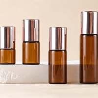 Flacon Roll-on 3ml 5ml 10ml Vide Petit Échantillon Emballage Cosmétique Verre Brun Transparent Flacon Roll-on Huile Essentielle Parfum