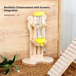 <span class=keywords><strong>Fontaine</strong></span> <span class=keywords><strong>à</strong></span> eau verticale en <span class=keywords><strong>bois</strong></span> massif ultra-résistant anti-morsure pour hamster syrien doré, avec <span class=keywords><strong>support</strong></span> de bouteille d'eau <span class=keywords><strong>à</strong></span> bille réglable en hauteur - Product Image 2