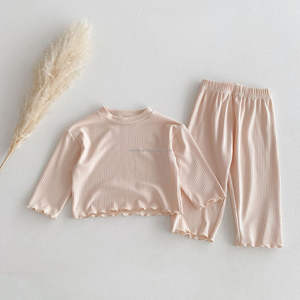 D2211 Lang AI Nouvelle Collection Printemps – Ensemble Décontracté Deux Pièces pour Bébé <span class=keywords><strong>Fille</strong></span> – Tenue Tricotée Respirante Style Princesse pour la Maison - Product Image 6