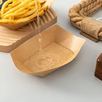 Boîte de bateau à emporter pour récipients alimentaires pour collations de poulet frit plateau de papier à vaisselle en croustilles de riz-pour sushi avec stratification mate