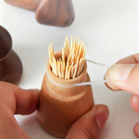 Boîte à cure-dents en bois de hêtre et noyer naturel, design minimaliste, hygiénique, pour la table à manger et la décoration intérieure