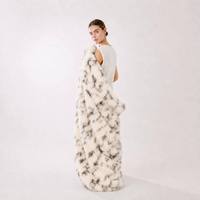 Plaid en fausse fourrure de renard des neiges double face, soyeux et doux au toucher, élégant et de qualité supérieure, 650 g/m², pour la décoration intérieure, idéal comme cadeau