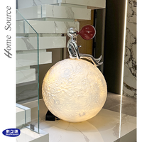 Moderne Kunst Leuchtende Glas-Stahlkugel Bodenornament Seifenblasen-Skulptur für Wohnzimmer Bar Luxuriöse Atmosphäre
