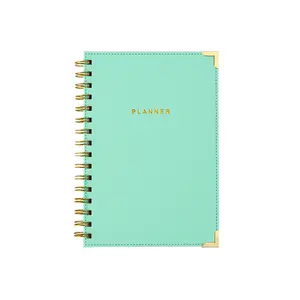 Custom Gold Coil Spiral โน้ตบุ๊คกระดาษพิมพ์ A5 Notebook รายเดือนรายวัน Planner Agenda Book