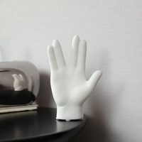 Support à Bijoux Décoratif Classique en Céramique Faite à la Main et Peinte à la Main, en Forme de Main, pour Rangement de Bagues sur Table