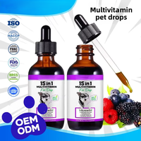 Felyon Gouttes multivitaminées liquides 15-en-1 pour chiens et chats, complément nutritionnel pour animaux de compagnie, toutes races, toutes étapes de vie, 60 ml
