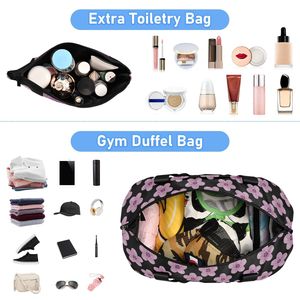 2 Bolsas de Viaje Deportivas con Estampado de Flores de Hau Púrpuras, Estilo Aloha Hawaiano, para Gimnasio, Fin de Semana, con Bolsa Pequeña para <span class=keywords><strong>Mujer</strong></span> - Product Image 4