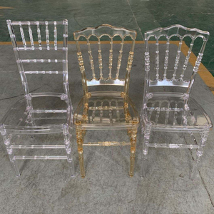 Chaise <span class=keywords><strong>Napoléon</strong></span> pliable en plastique transparent, durable et portable, avec dossier ouvert, pour mobilier personnalisé d'hôtel, de mariage ou d'événements - Product Image 1