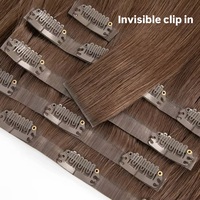 Rambut Virgin Cina Grosir Langsung Pabrik, Laris Manis, 120G 140G 160G 180G Double Drawn Ujung Tebal Remy Clip-in Extension