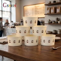 Gobelet en papier kraft à paroi unique avec logo personnalisé Récipients de crème glacée biodégradables et imperméables pour soupe au yaourt avec couche de peinture à usage unique
