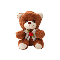 Mini ours en peluche avec nœud décoratif rose et beige mélangé pour les fêtes d'enfants, les cadeaux de classe ou les petits récompenses