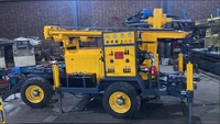 Appareil de forage de puits d'eau mobile portable Machine de forage portable à trois roues 150m de profondeur de forage maximale Noyau de moteur pneumatique