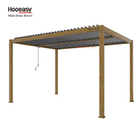 Système de toit ouvrant et fermant manuel Hooeasy, imperméable, mirador, gazebo, persiennes en aluminium, pergola