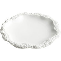 Assiette en céramique pour pâtes et steaks, assiette à dîner créative en céramique épaissie, vaisselle de couleur unie simple, plateau de service de forme irrégulière