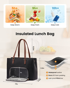 Sac à déjeuner LOVEVOOK <span class=keywords><strong>pour</strong></span> femmes, 3 en 1, sac de travail de bureau avec compartiment isotherme <span class=keywords><strong>pour</strong></span> le déjeuner, sac <span class=keywords><strong>pour</strong></span> ordinateur portable de 17,3 pouces <span class=keywords><strong>pour</strong></span> femmes - Product Image 3
