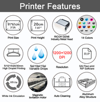 Impresora UV LED Industrial Jucolor de 90*60cm, Impresora de Inyección de Tinta de Alta Resolución para Acrílico, Madera, Vidrio y Tazas, Impresión de Pelotas de Golf