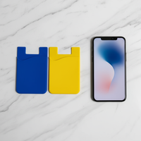 Porte-cartes de crédit en silicone avec logo imprimé UV personnalisé, autocollant adhésif, compatible iPhone, cadeaux de bienvenue