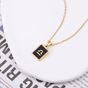 Collar de Acero Inoxidable con Colgante de Esmalte de los 12 Signos del Zodiaco, Joyería Hecha a Mano, Collar Cuadrado con Horóscopo, Regalo de Joyería - Product Image 3