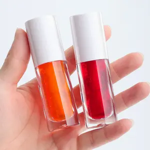 Private Label Lip Oil Non-sticky Long Wear Cosmetics Wholesale Vegan Jelly Watery Lipgloss Vegan Pink Plumped Lip Tint