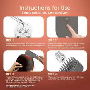 Peine masajeador eléctrico para el cuero cabelludo, aplicador líquido para terapia de luz, cepillos para el cabello para el crecimiento del cabello con características de masaje - Product Image 6