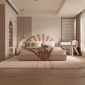 Tempat tidur Modern anak-anak, Furnitur berlapis kain tunggal putri anak perempuan remaja tempat tidur rumah furnitur kamar tidur 1 buah