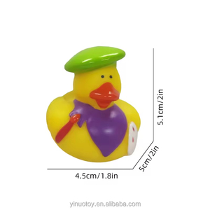Canard en caoutchouc à thème artiste peintre, <span class=keywords><strong>jouet</strong></span> de bain flottant qui couine, en gros, pour la décoration d'atelier d'art et des idées cadeaux créatifs - Product Image 6
